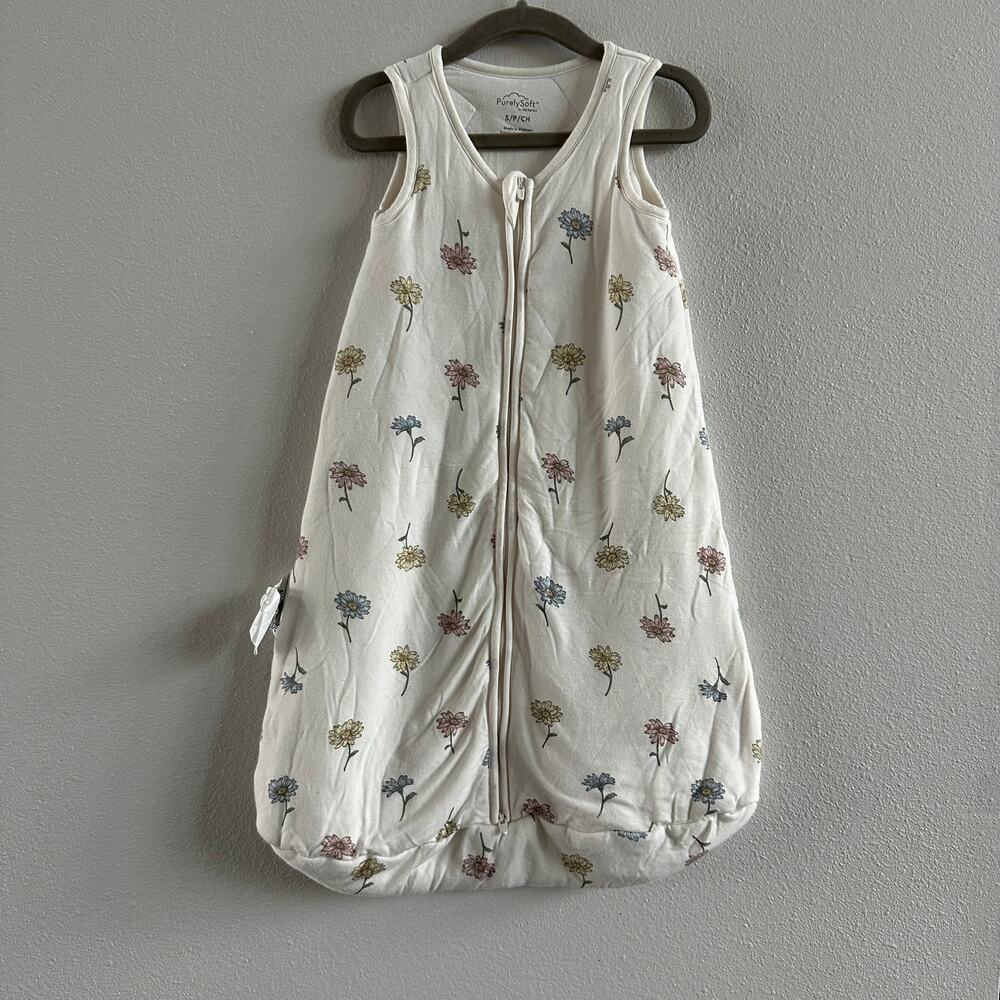 Carter's Baby 2-Way Zip Floral PurelySoft Wearable Blanket Ivory Small